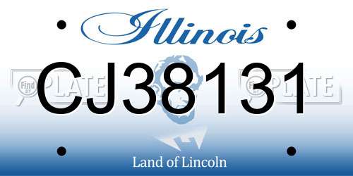 CJ38131 Illinois License Plate