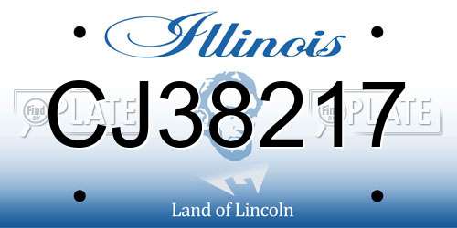 CJ38217 Illinois License Plate