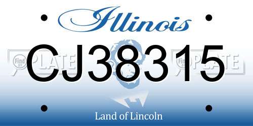 CJ38315 Illinois License Plate