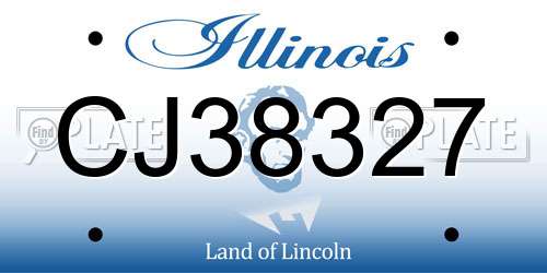 CJ38327 Illinois License Plate
