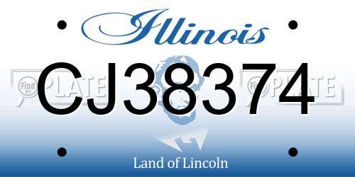 CJ38374 Illinois License Plate