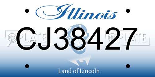 CJ38427 Illinois License Plate