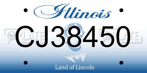 CJ38450 Illinois License Plate