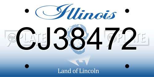 CJ38472 Illinois License Plate