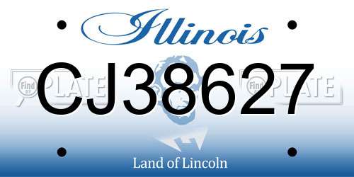 CJ38627 Illinois License Plate