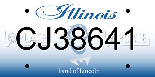 CJ38641 Illinois License Plate
