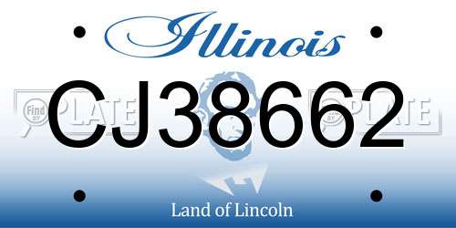 CJ38662 Illinois License Plate