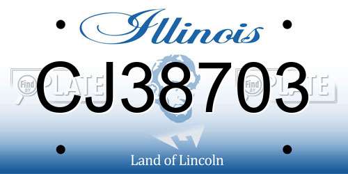 CJ38703 Illinois License Plate