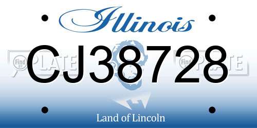 CJ38728 Illinois License Plate