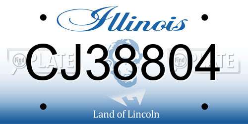 CJ38804 Illinois License Plate