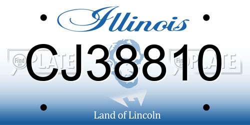 CJ38810 Illinois License Plate
