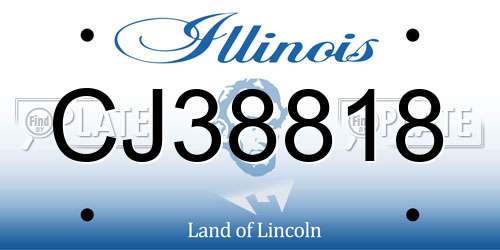 CJ38818 Illinois License Plate
