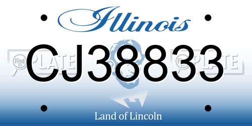 CJ38833 Illinois License Plate