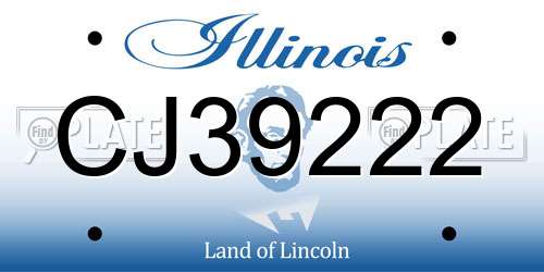 CJ39222 Illinois License Plate