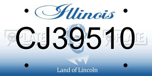 CJ39510 Illinois License Plate