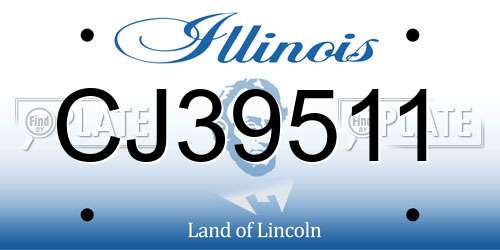 CJ39511 Illinois License Plate