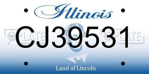 CJ39531 Illinois License Plate