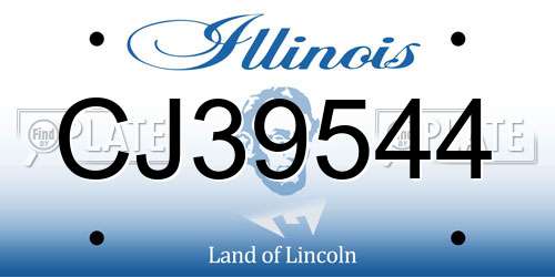 CJ39544 Illinois License Plate