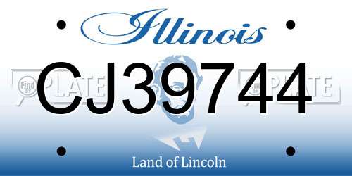 CJ39744 Illinois License Plate
