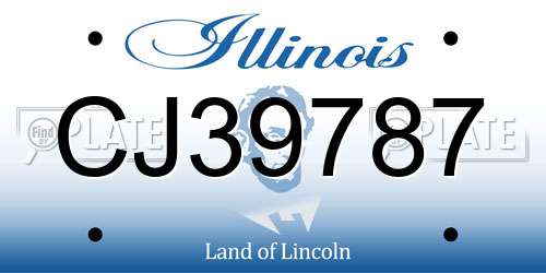 CJ39787 Illinois License Plate