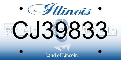 CJ39833 Illinois License Plate
