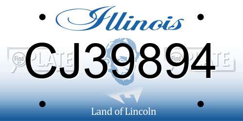 CJ39894 Illinois License Plate