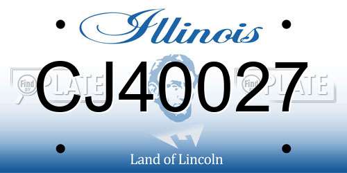 CJ40027 Illinois License Plate