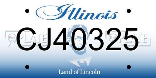 CJ40325 Illinois License Plate