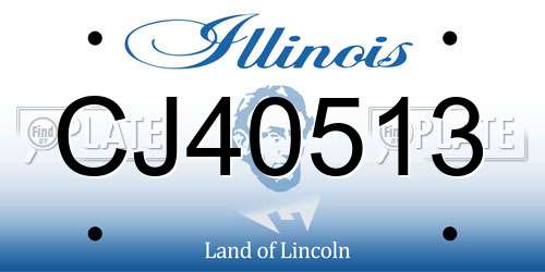 CJ40513 Illinois License Plate