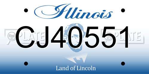 CJ40551 Illinois License Plate