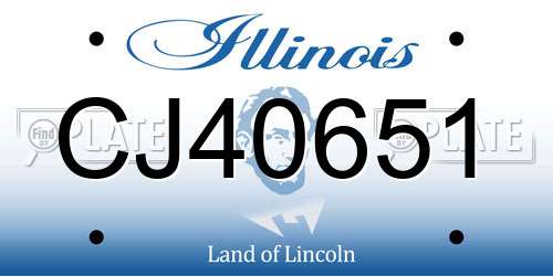 CJ40651 Illinois License Plate