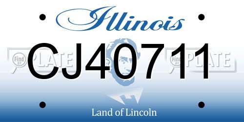 CJ40711 Illinois License Plate