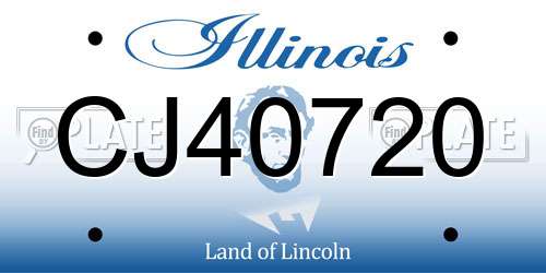 CJ40720 Illinois License Plate