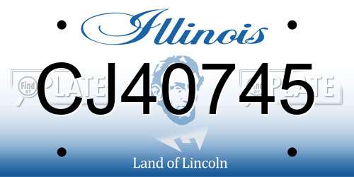 CJ40745 Illinois License Plate