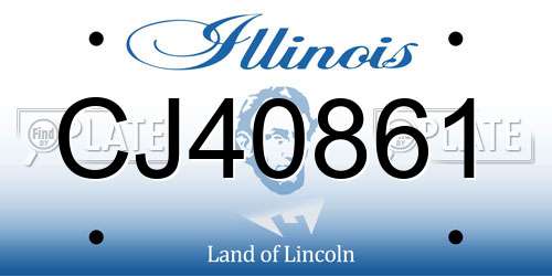 CJ40861 Illinois License Plate