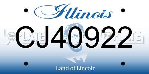 CJ40922 Illinois License Plate