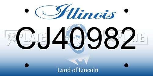 CJ40982 Illinois License Plate