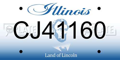 CJ41160 Illinois License Plate