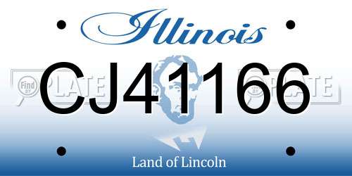 CJ41166 Illinois License Plate