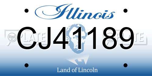 CJ41189 Illinois License Plate