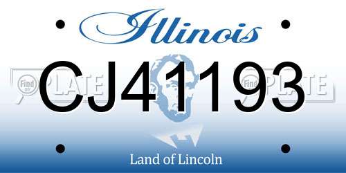 CJ41193 Illinois License Plate