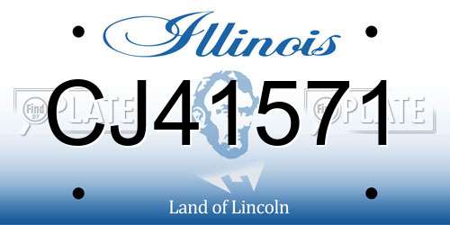 CJ41571 Illinois License Plate