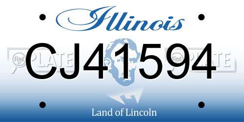 CJ41594 Illinois License Plate