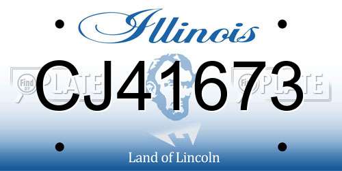 CJ41673 Illinois License Plate