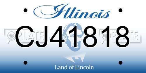 CJ41818 Illinois License Plate