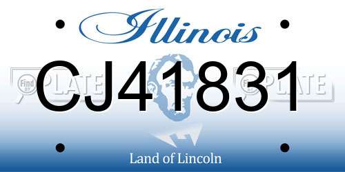 CJ41831 Illinois License Plate