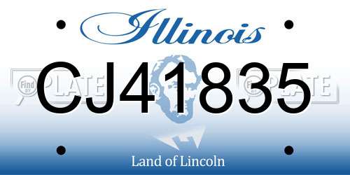 CJ41835 Illinois License Plate