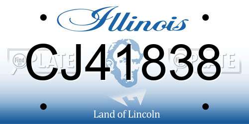 CJ41838 Illinois License Plate