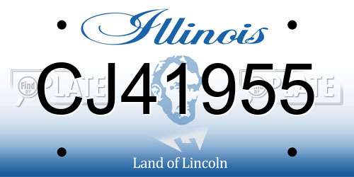 CJ41955 Illinois License Plate