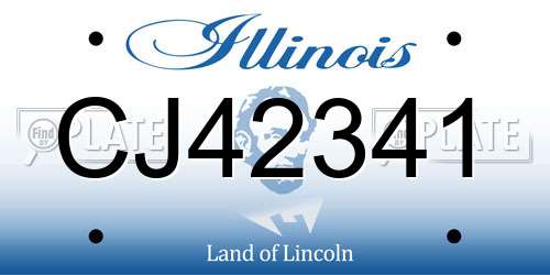 CJ42341 Illinois License Plate